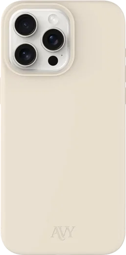 AVY Apple iPhone 15 Pro Max Hoesje Liquid Silicone met MagSafe Biege afbeelding 1