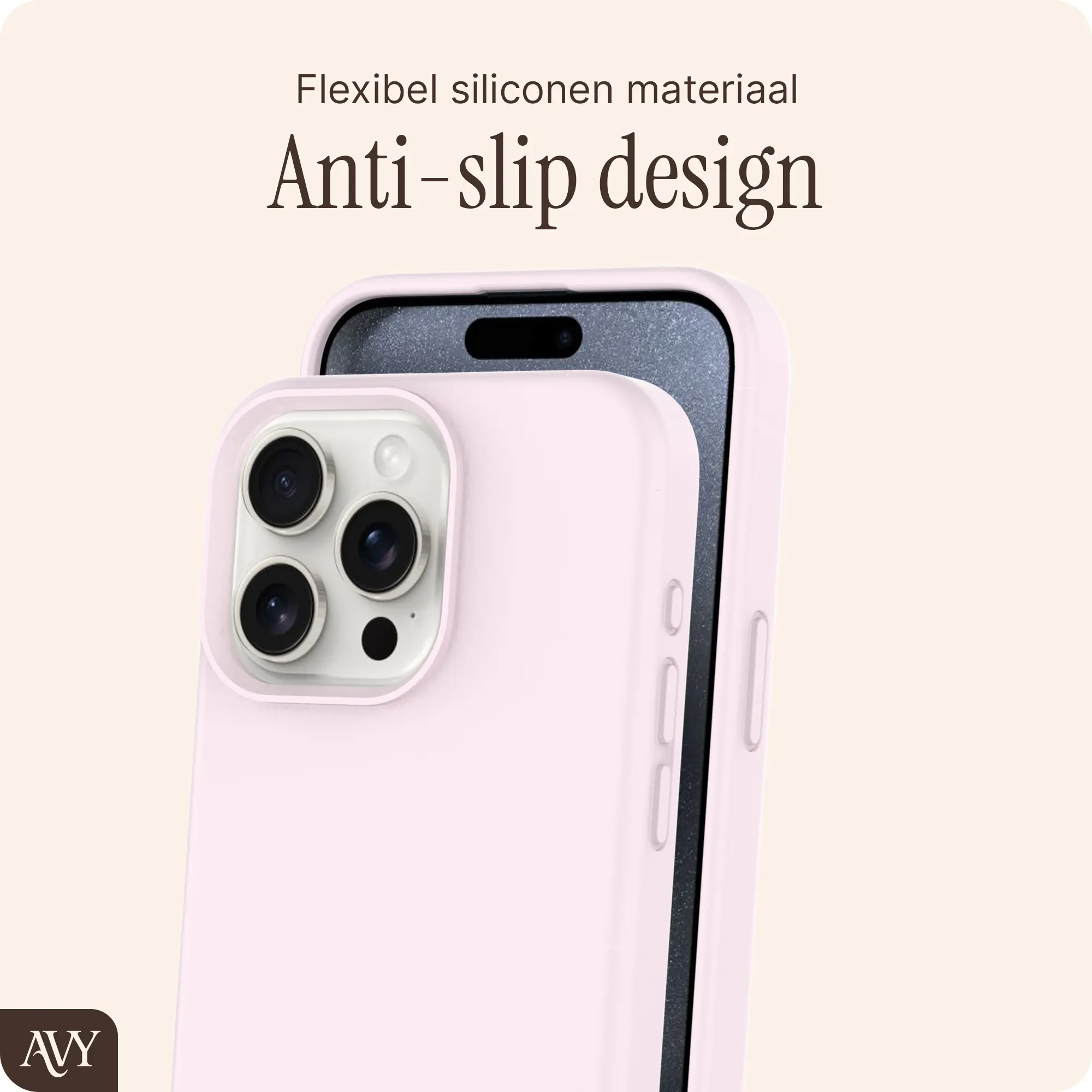 AVY Apple iPhone 15 Pro Max Hoesje Liquid Silicone met MagSafe Roze afbeelding 7