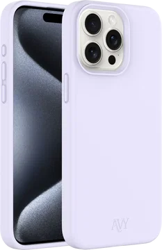 AVY Apple iPhone 15 Pro Max Hoesje Liquid Silicone met MagSafe Paars