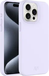 AVY Apple iPhone 15 Pro Max Hoesje Liquid Silicone met MagSafe Paars afbeelding