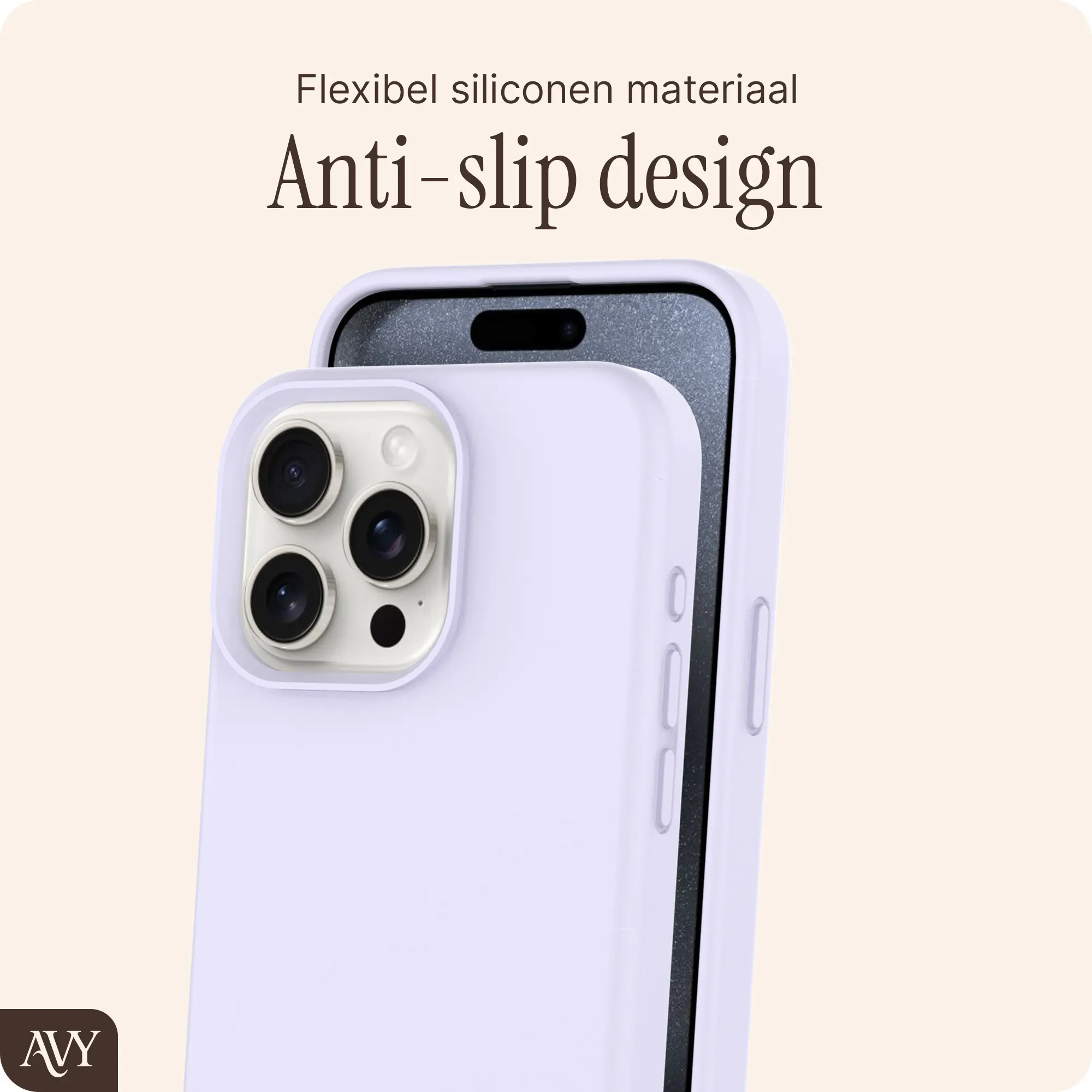 AVY Apple iPhone 15 Pro Max Hoesje Liquid Silicone met MagSafe Paars afbeelding 7
