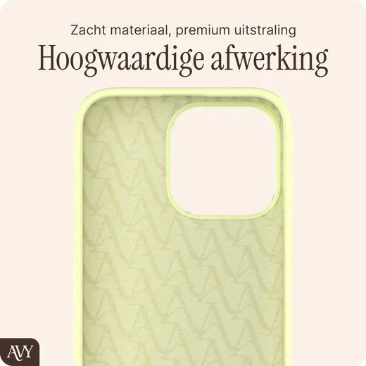 AVY Apple iPhone 15 Pro Max Hoesje Liquid Silicone met MagSafe Butter Yellow afbeelding 10
