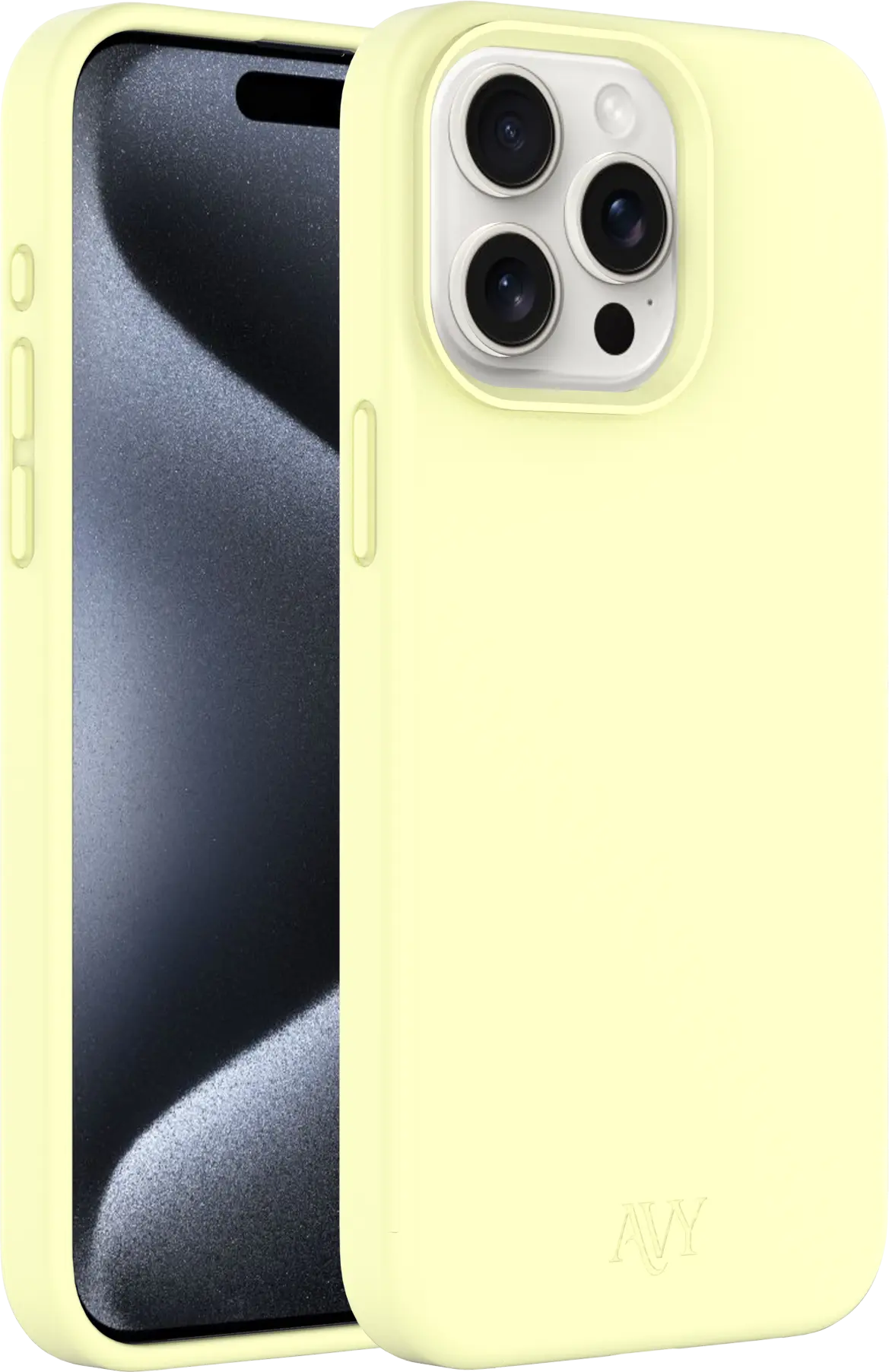 AVY Apple iPhone 15 Pro Max Hoesje Liquid Silicone met MagSafe Butter Yellow afbeelding 11