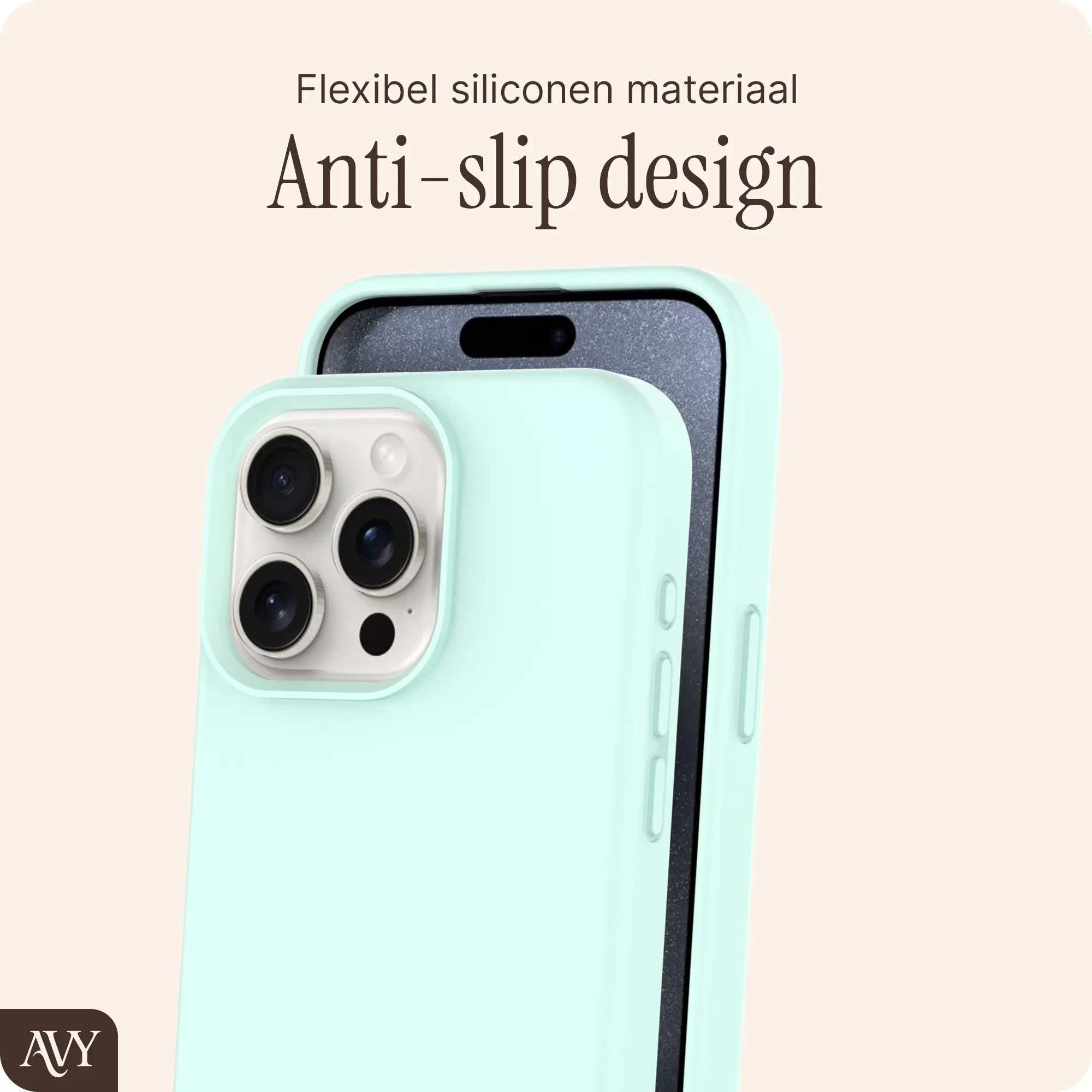 AVY Apple iPhone 15 Pro Max Hoesje Liquid Silicone met MagSafe Matcha afbeelding 7