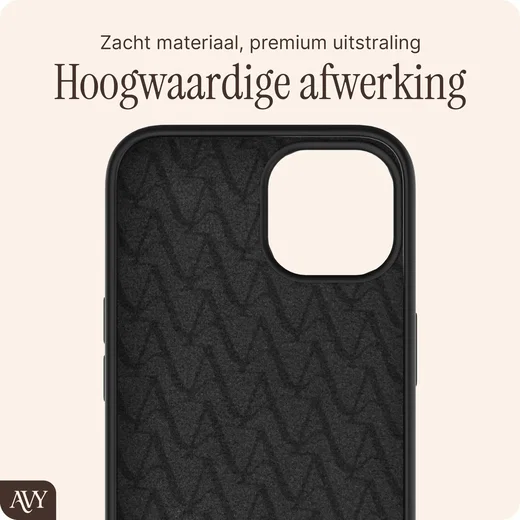 AVY Apple iPhone 14 / 13 Hoesje Liquid Silicone met MagSafe Zwart afbeelding 9