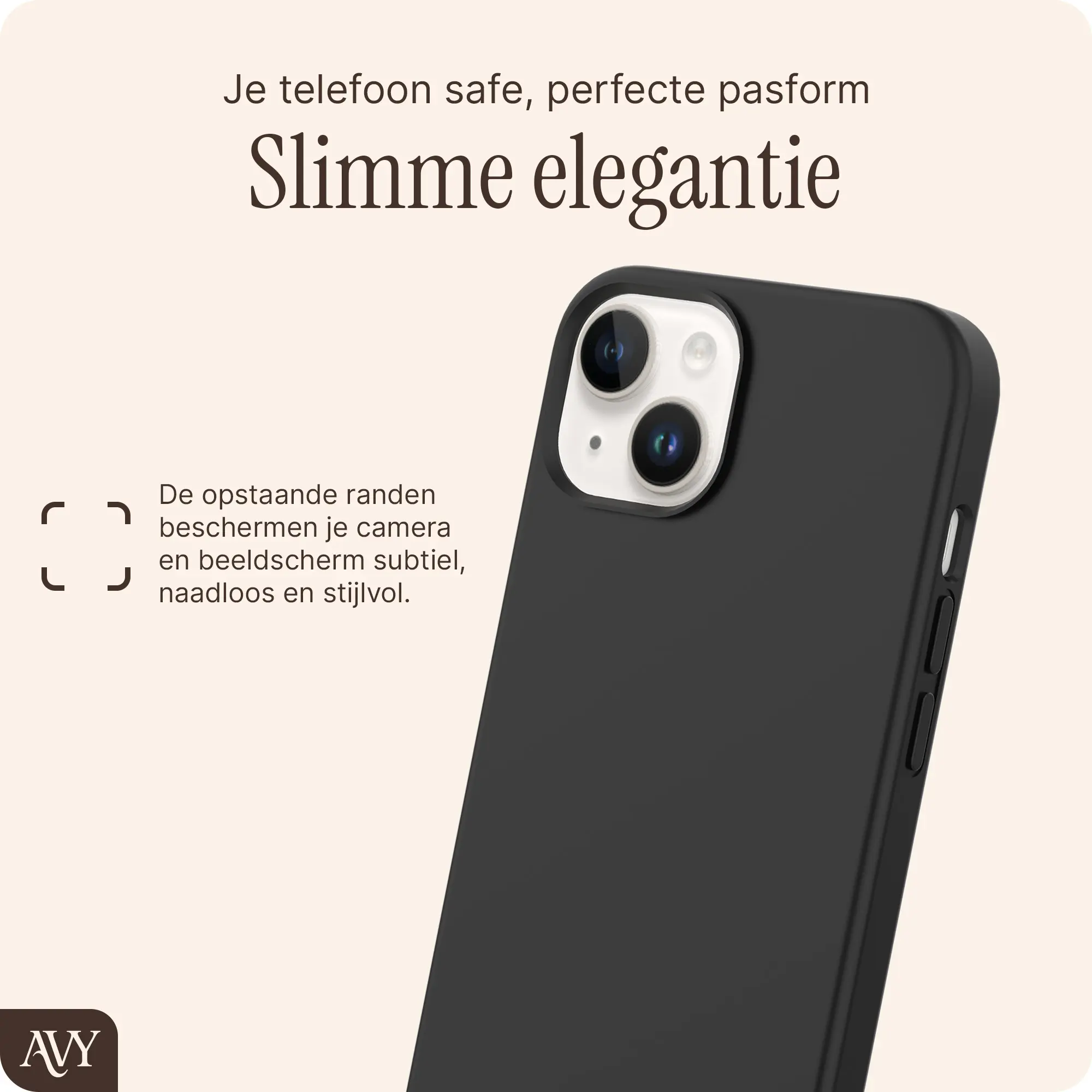 AVY Apple iPhone 14 / 13 Hoesje Liquid Silicone met MagSafe Zwart afbeelding 8