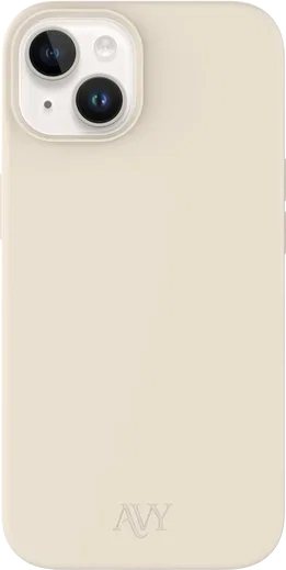 AVY Apple iPhone 14 / 13 Hoesje Liquid Silicone met MagSafe Beige afbeelding 1