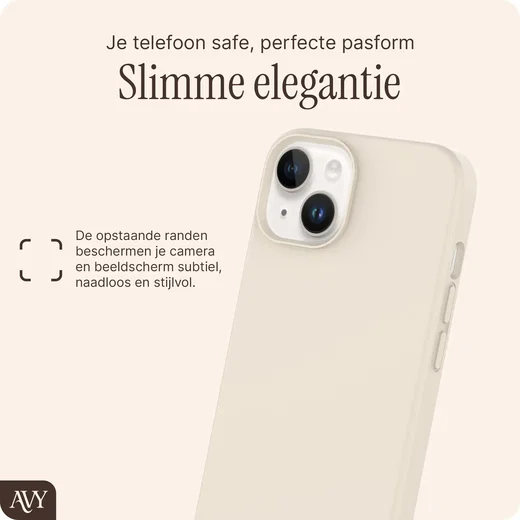AVY Apple iPhone 14 / 13 Hoesje Liquid Silicone met MagSafe Beige afbeelding 9
