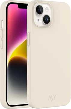 AVY Apple iPhone 14 / 13 Hoesje Liquid Silicone met MagSafe Beige