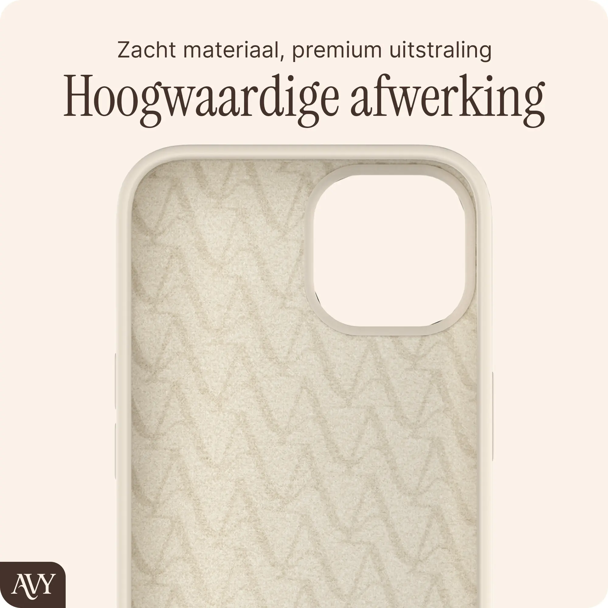 AVY Apple iPhone 14 / 13 Hoesje Liquid Silicone met MagSafe Beige afbeelding 10
