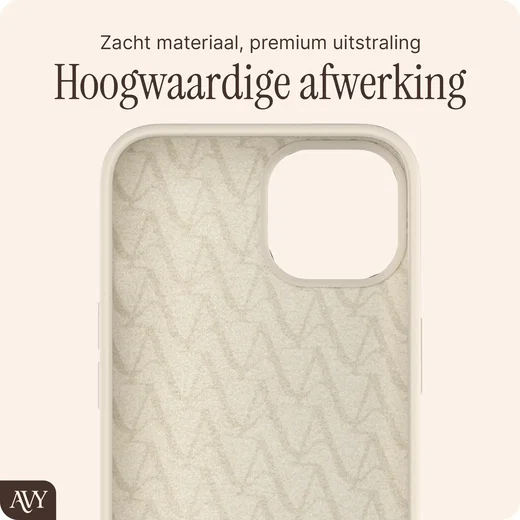 AVY Apple iPhone 14 / 13 Hoesje Liquid Silicone met MagSafe Beige afbeelding 10