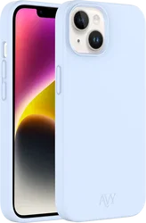 AVY Apple iPhone 14 / 13 Hoesje Liquid Silicone met MagSafe Blauw afbeelding