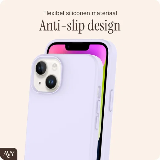 AVY Apple iPhone 14 / 13 Hoesje Liquid Silicone met MagSafe Paars afbeelding 6