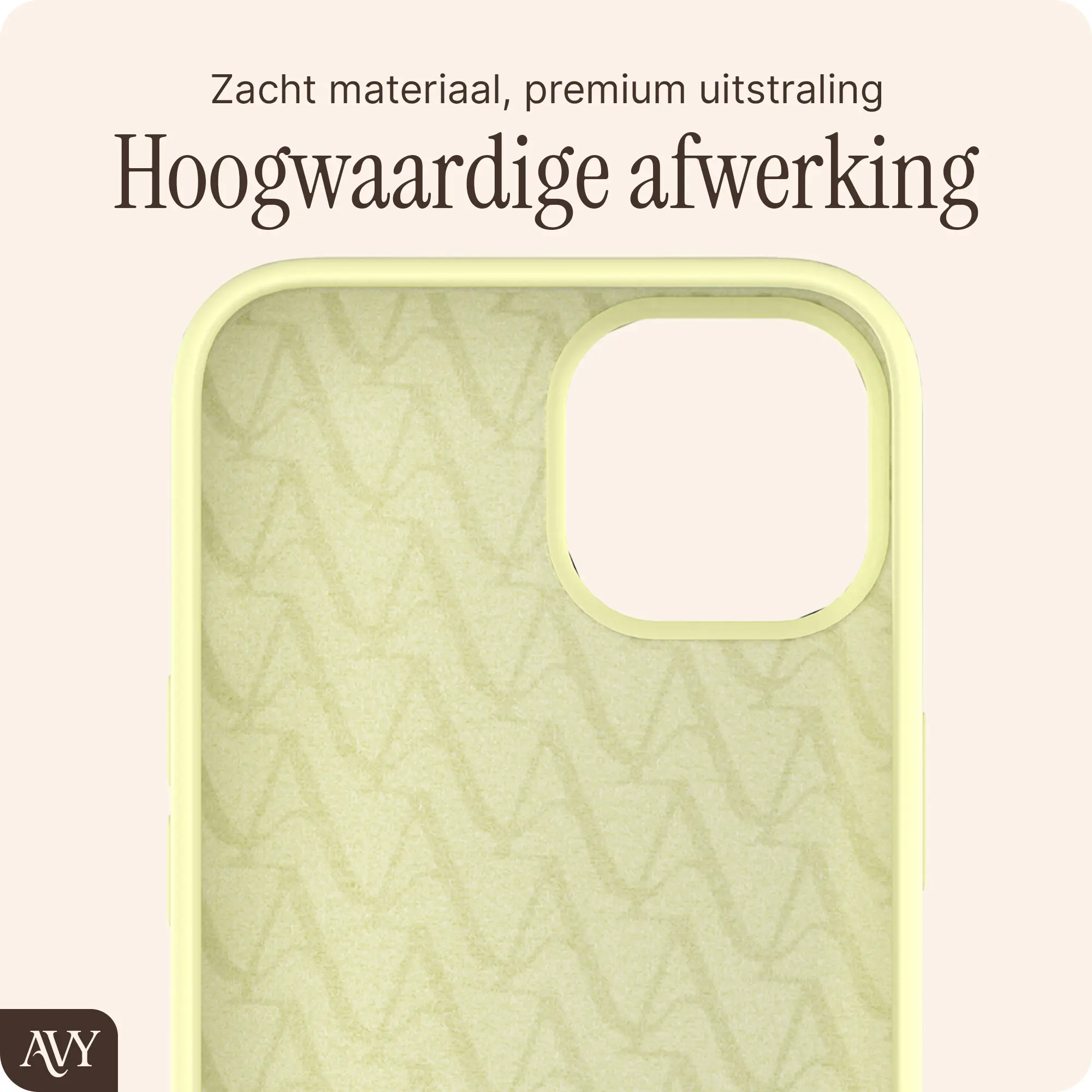 AVY Apple iPhone 14 / 13 Hoesje Liquid Silicone met MagSafe Butter Yellow afbeelding 9