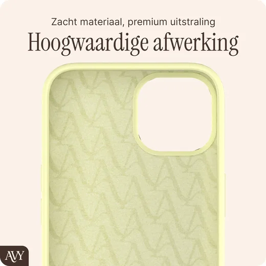 AVY Apple iPhone 14 / 13 Hoesje Liquid Silicone met MagSafe Butter Yellow afbeelding 9