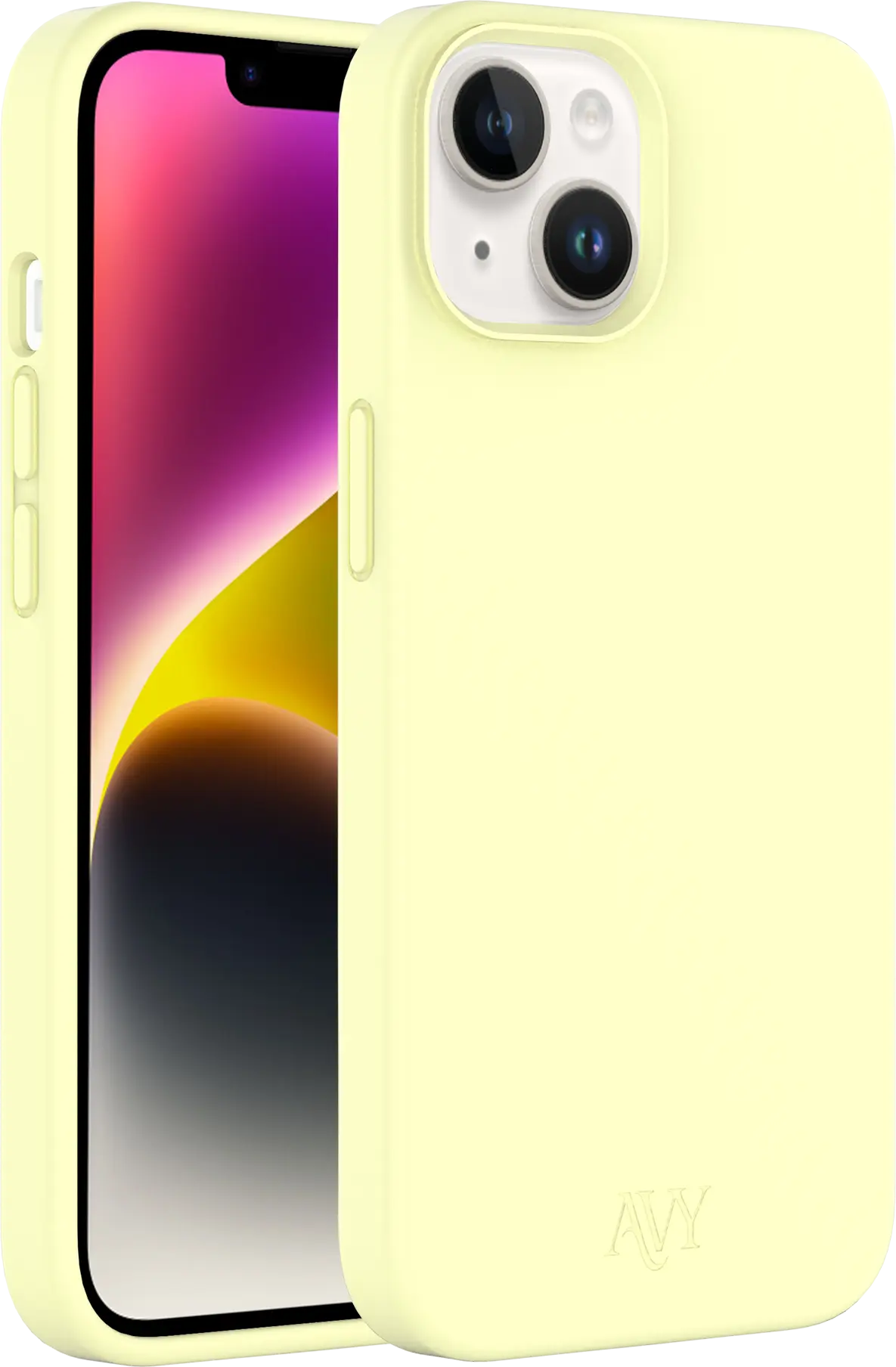 AVY Apple iPhone 14 / 13 Hoesje Liquid Silicone met MagSafe Butter Yellow afbeelding 10