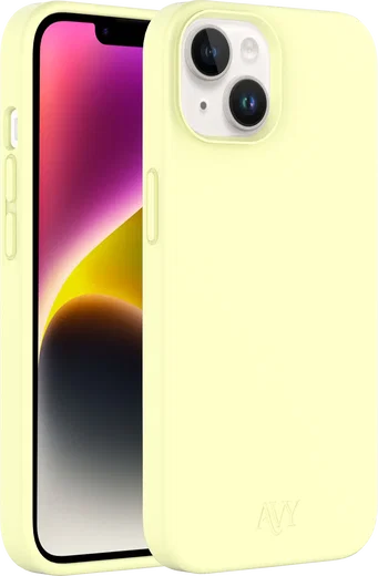AVY Apple iPhone 14 / 13 Hoesje Liquid Silicone met MagSafe Butter Yellow afbeelding 10
