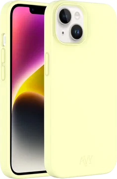 AVY Apple iPhone 14 / 13 Hoesje Liquid Silicone met MagSafe Butter Yellow