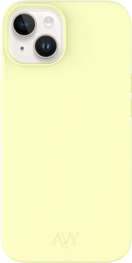 AVY Apple iPhone 14 / 13 Hoesje Liquid Silicone met MagSafe Butter Yellow afbeelding 1