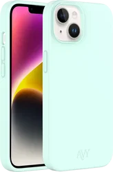 AVY Apple iPhone 14 / 13 Hoesje Liquid Silicone met MagSafe Matcha afbeelding