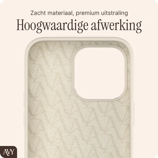 AVY Apple iPhone 14 Pro Hoesje Liquid Silicone met MagSafe Beige afbeelding 10