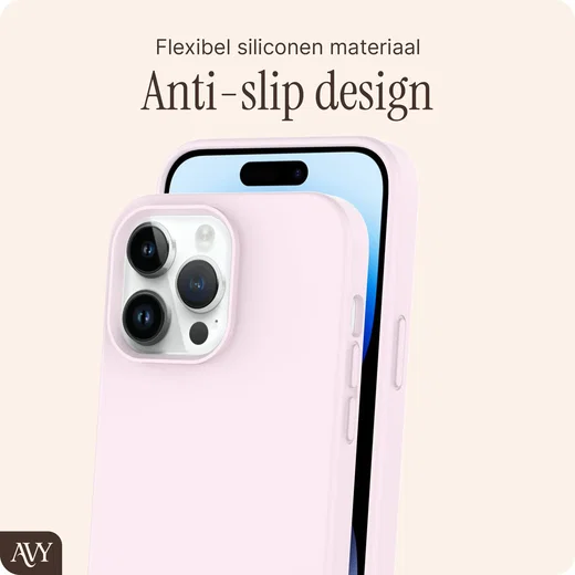 AVY Apple iPhone 14 Pro Hoesje Liquid Silicone met MagSafe Roze afbeelding 7