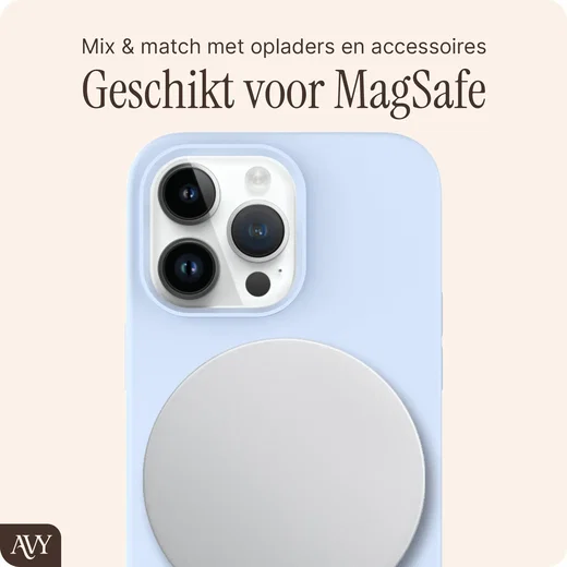 AVY Apple iPhone 14 Pro Hoesje Liquid Silicone met MagSafe Blauw afbeelding 8