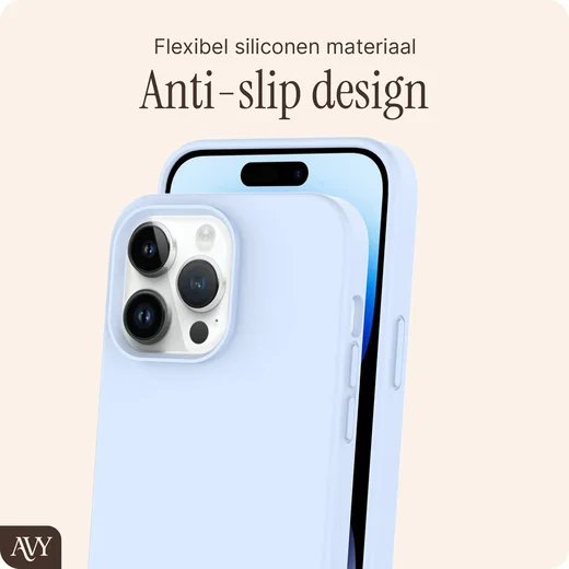 AVY Apple iPhone 14 Pro Hoesje Liquid Silicone met MagSafe Blauw afbeelding 7