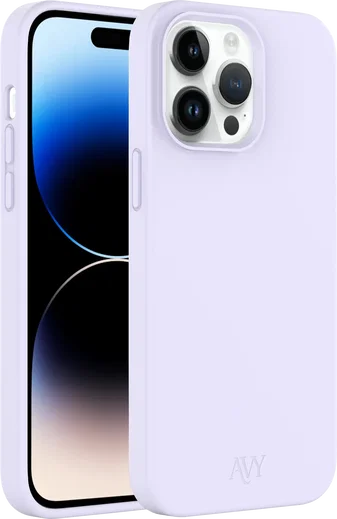 AVY Apple iPhone 14 Pro Hoesje Liquid Silicone met MagSafe Paars afbeelding 11