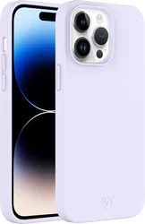 AVY Apple iPhone 14 Pro Hoesje Liquid Silicone met MagSafe Paars afbeelding