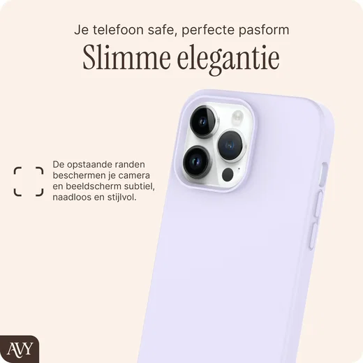 AVY Apple iPhone 14 Pro Hoesje Liquid Silicone met MagSafe Paars afbeelding 9