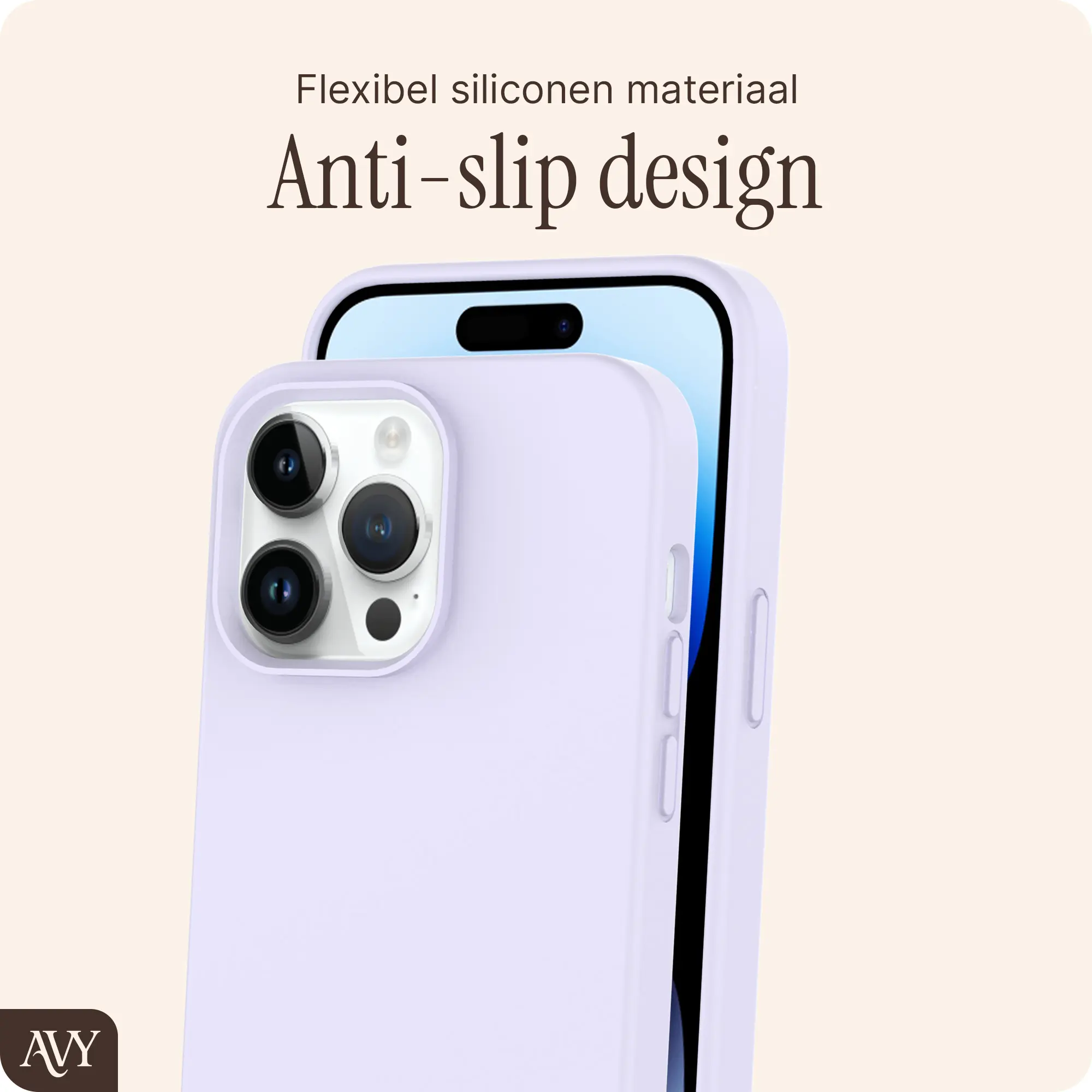 AVY Apple iPhone 14 Pro Hoesje Liquid Silicone met MagSafe Paars afbeelding 7