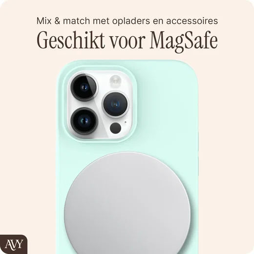 AVY Apple iPhone 14 Pro Hoesje Liquid Silicone met MagSafe Matcha afbeelding 8