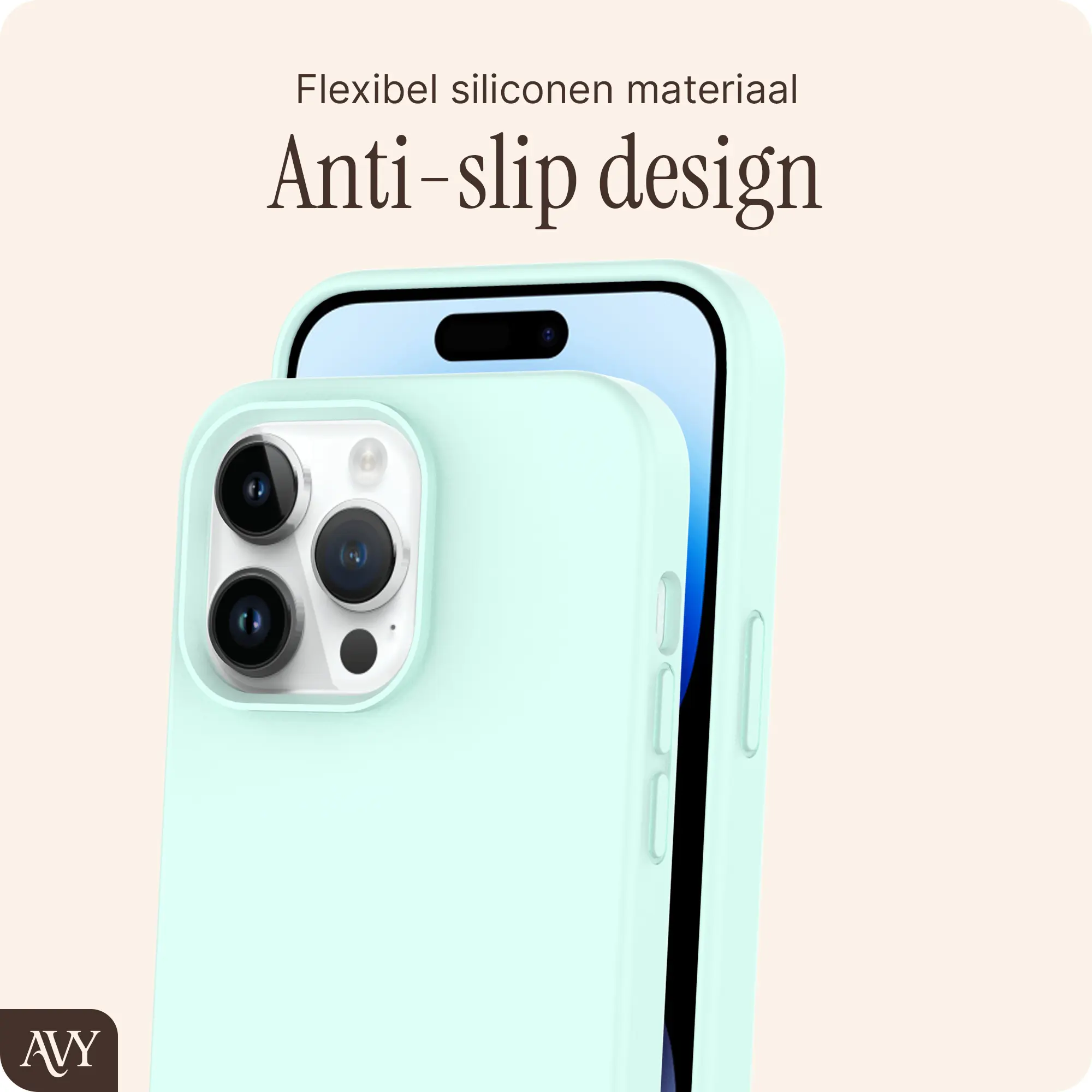 AVY Apple iPhone 14 Pro Hoesje Liquid Silicone met MagSafe Matcha afbeelding 7