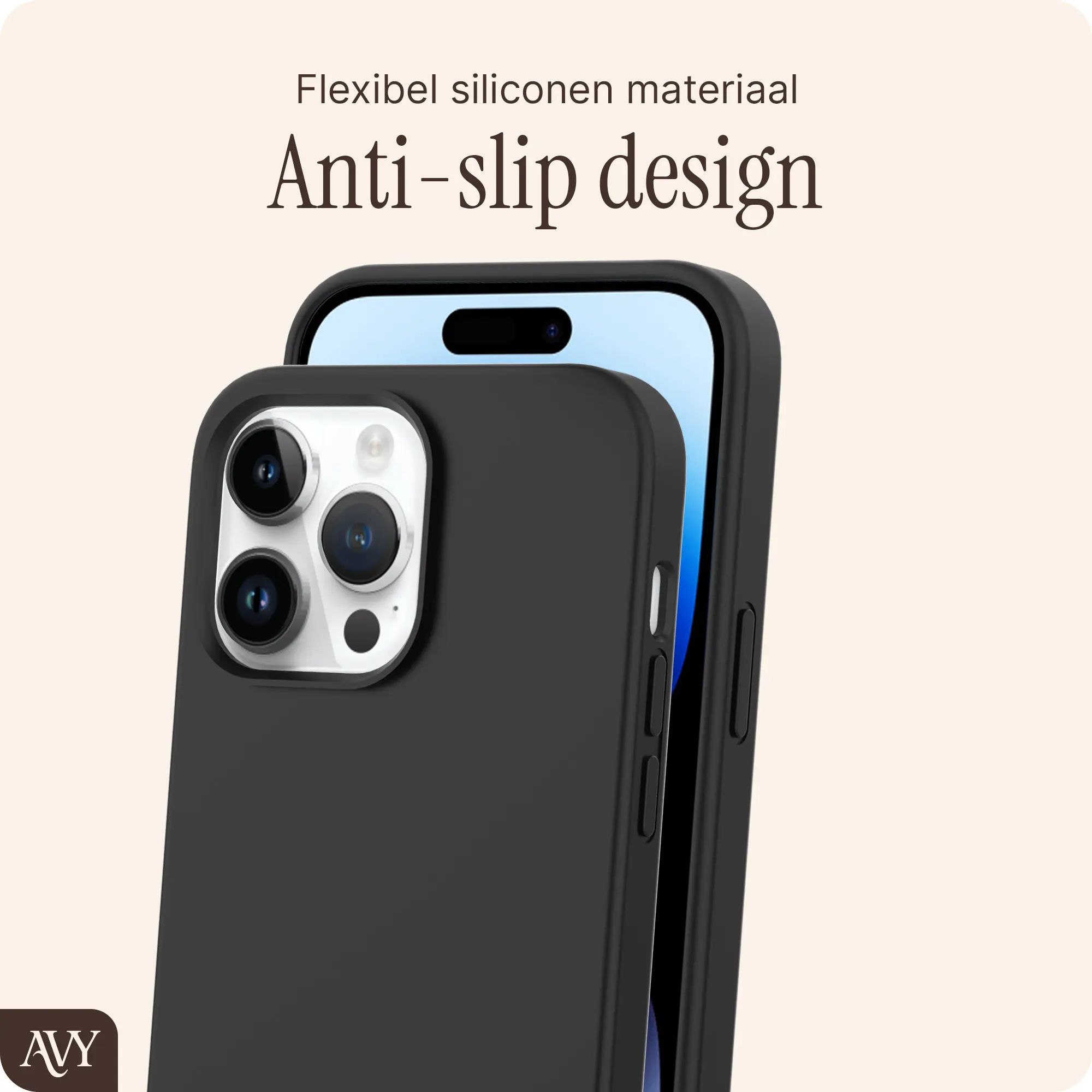 AVY Apple iPhone 14 Pro Max Hoesje Liquid Silicone met MagSafe Zwart afbeelding 7