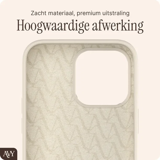 AVY Apple iPhone 14 Pro Max Hoesje Liquid Silicone met MagSafe Beige afbeelding 10