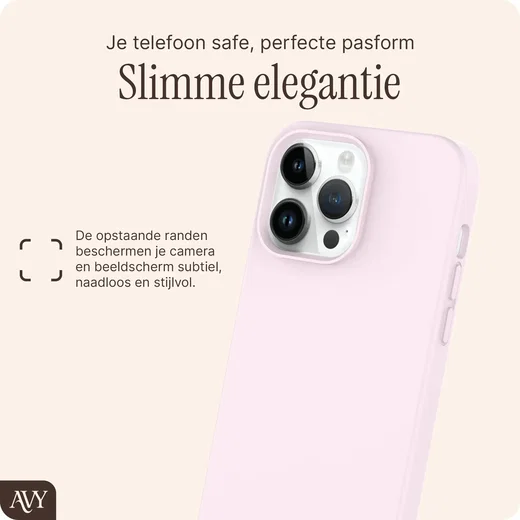 AVY Apple iPhone 14 Pro Max Hoesje Liquid Silicone met MagSafe Roze afbeelding 9