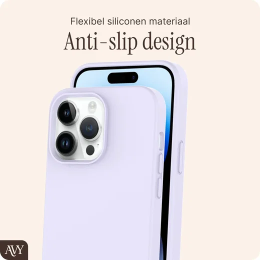 AVY Apple iPhone 14 Pro Max Hoesje Liquid Silicone met MagSafe Paars afbeelding 7