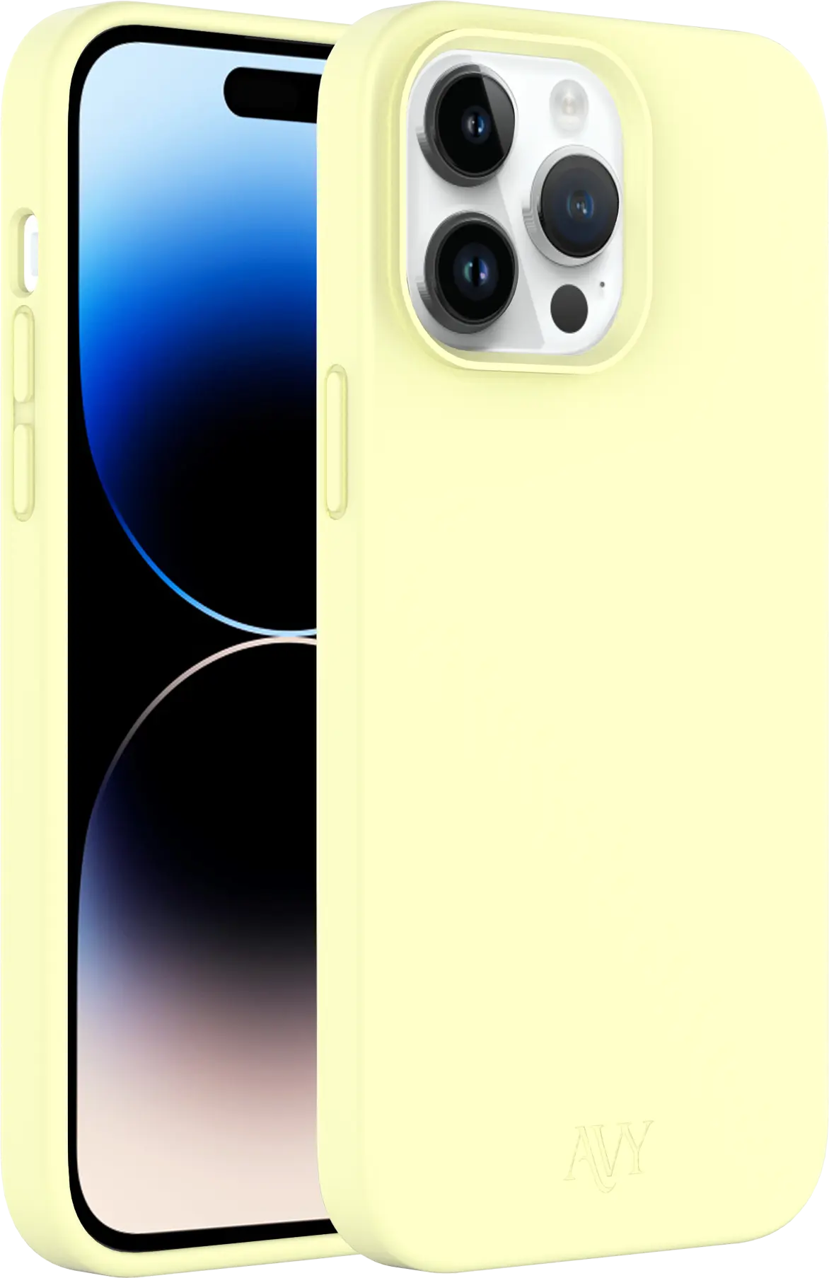 AVY Apple iPhone 14 Pro Max Hoesje Liquid Silicone met MagSafe Butter Yellow afbeelding 11