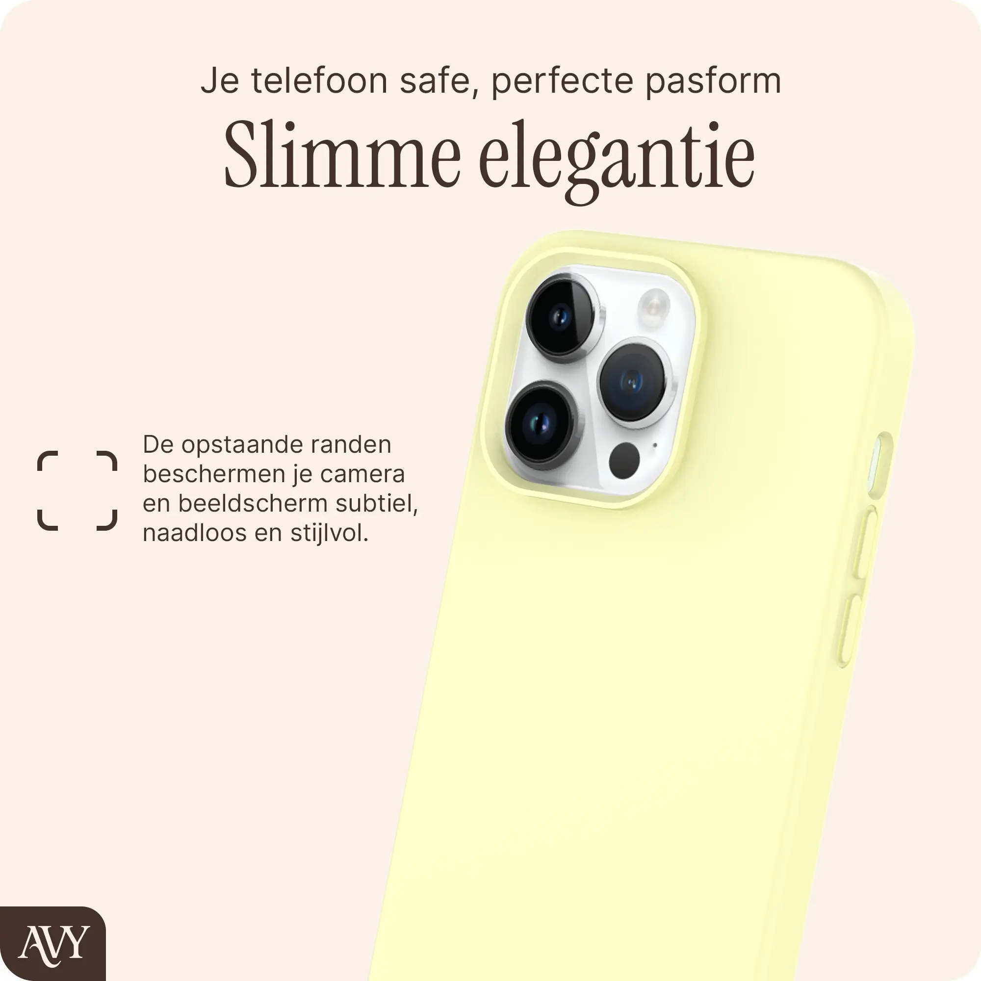 AVY Apple iPhone 14 Pro Max Hoesje Liquid Silicone met MagSafe Butter Yellow afbeelding 9