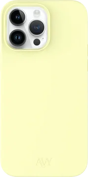 AVY Apple iPhone 14 Pro Max Hoesje Liquid Silicone met MagSafe Butter Yellow