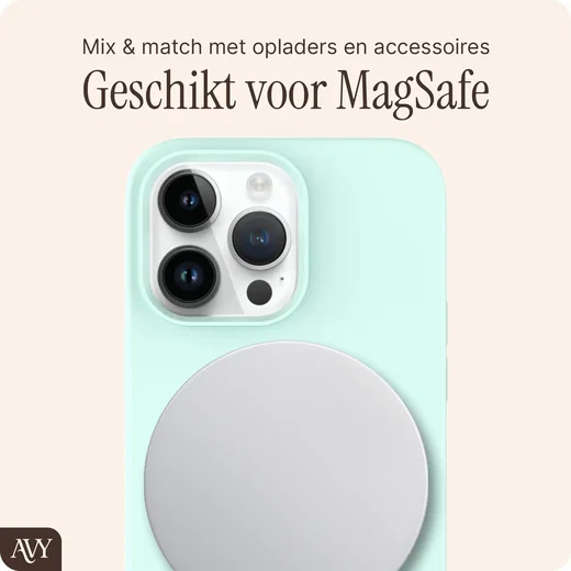 AVY Apple iPhone 14 Pro Max Hoesje Liquid Silicone met MagSafe Matcha afbeelding 8
