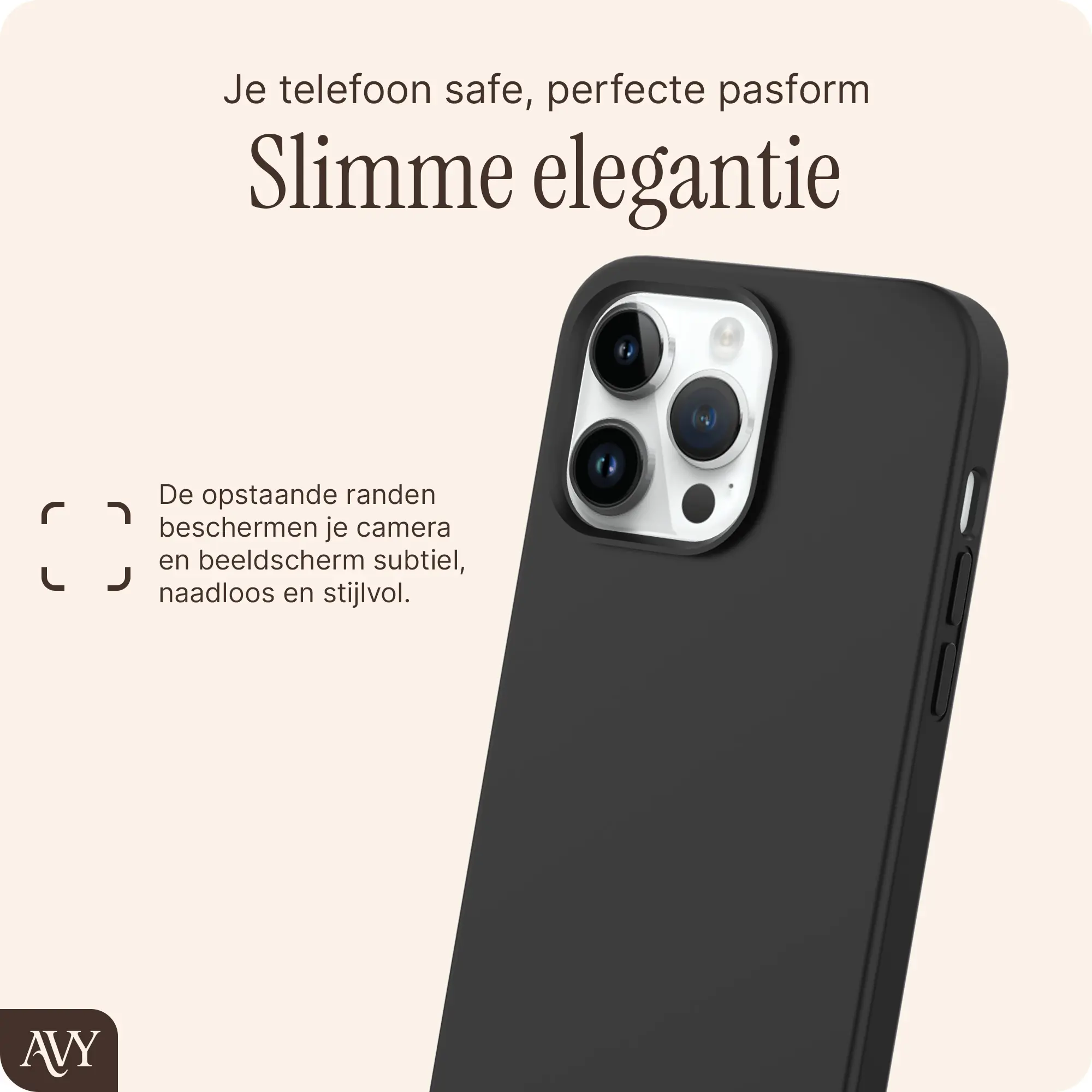 AVY Apple iPhone 13 Pro Hoesje Liquid Silicone met MagSafe Zwart afbeelding 9