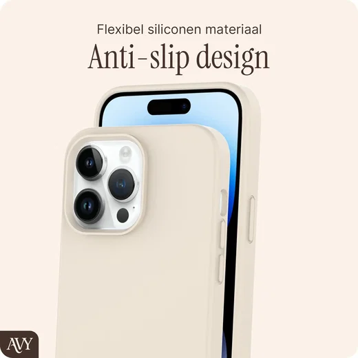 AVY Apple iPhone 13 Pro Hoesje Liquid Silicone met MagSafe Beige afbeelding 7