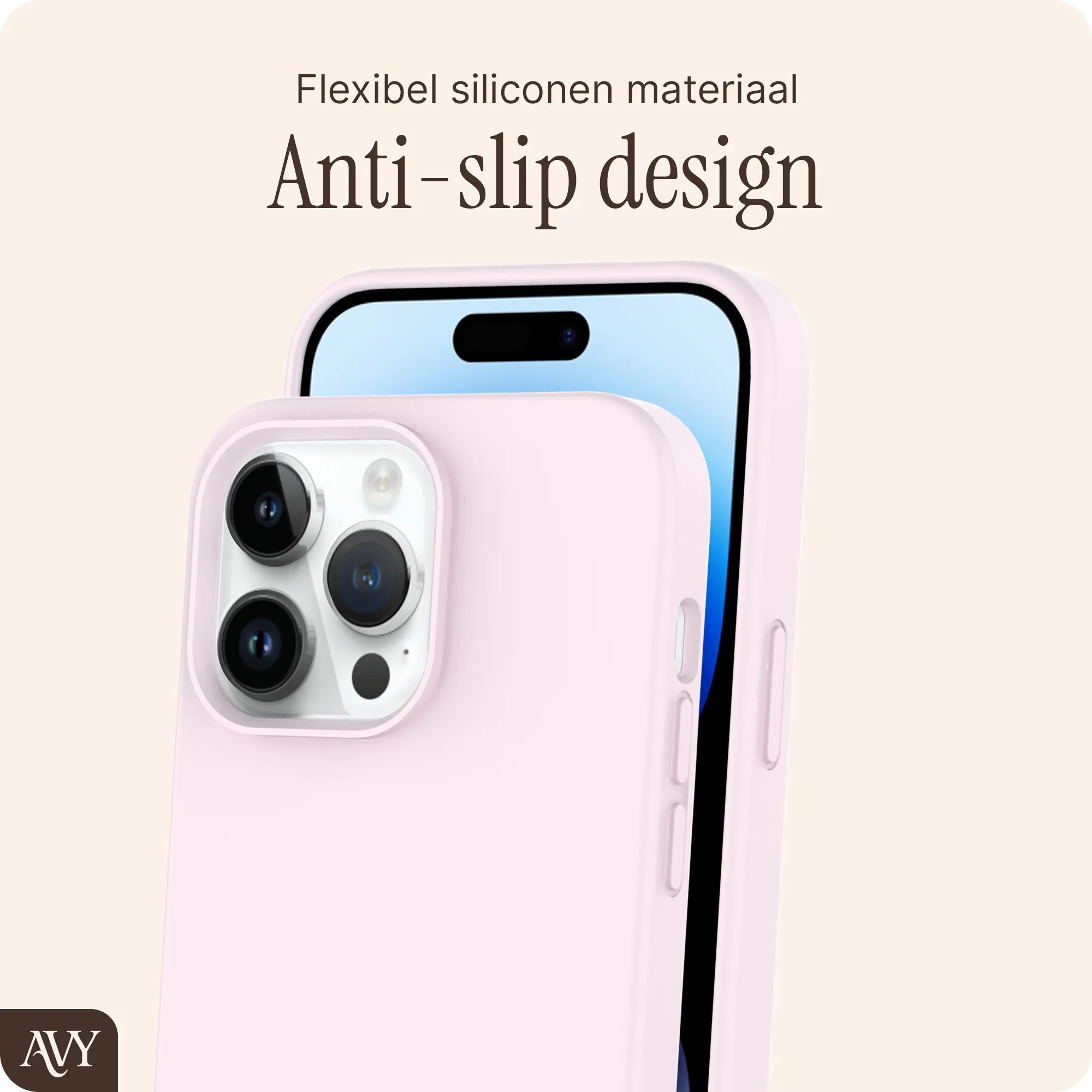 AVY Apple iPhone 13 Pro Hoesje Liquid Silicone met MagSafe Roze afbeelding 7