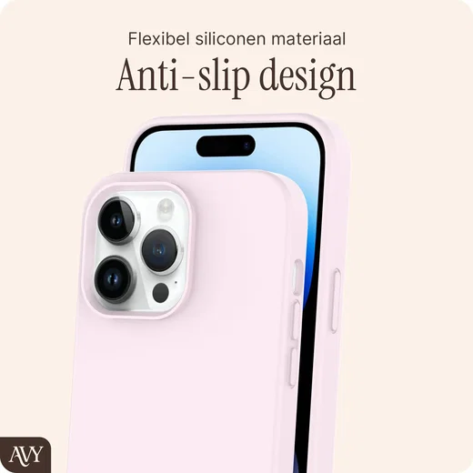 AVY Apple iPhone 13 Pro Hoesje Liquid Silicone met MagSafe Roze afbeelding 7