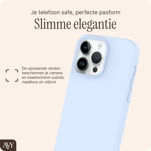 AVY Apple iPhone 13 Pro Hoesje Liquid Silicone met MagSafe Blauw afbeelding 9