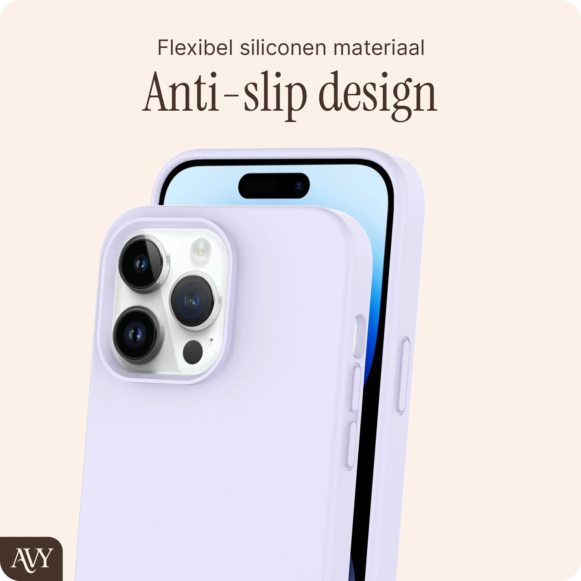 AVY Apple iPhone 13 Pro Hoesje Liquid Silicone met MagSafe Paars afbeelding 7