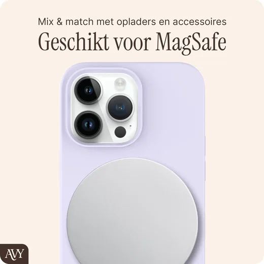 AVY Apple iPhone 13 Pro Hoesje Liquid Silicone met MagSafe Paars afbeelding 8