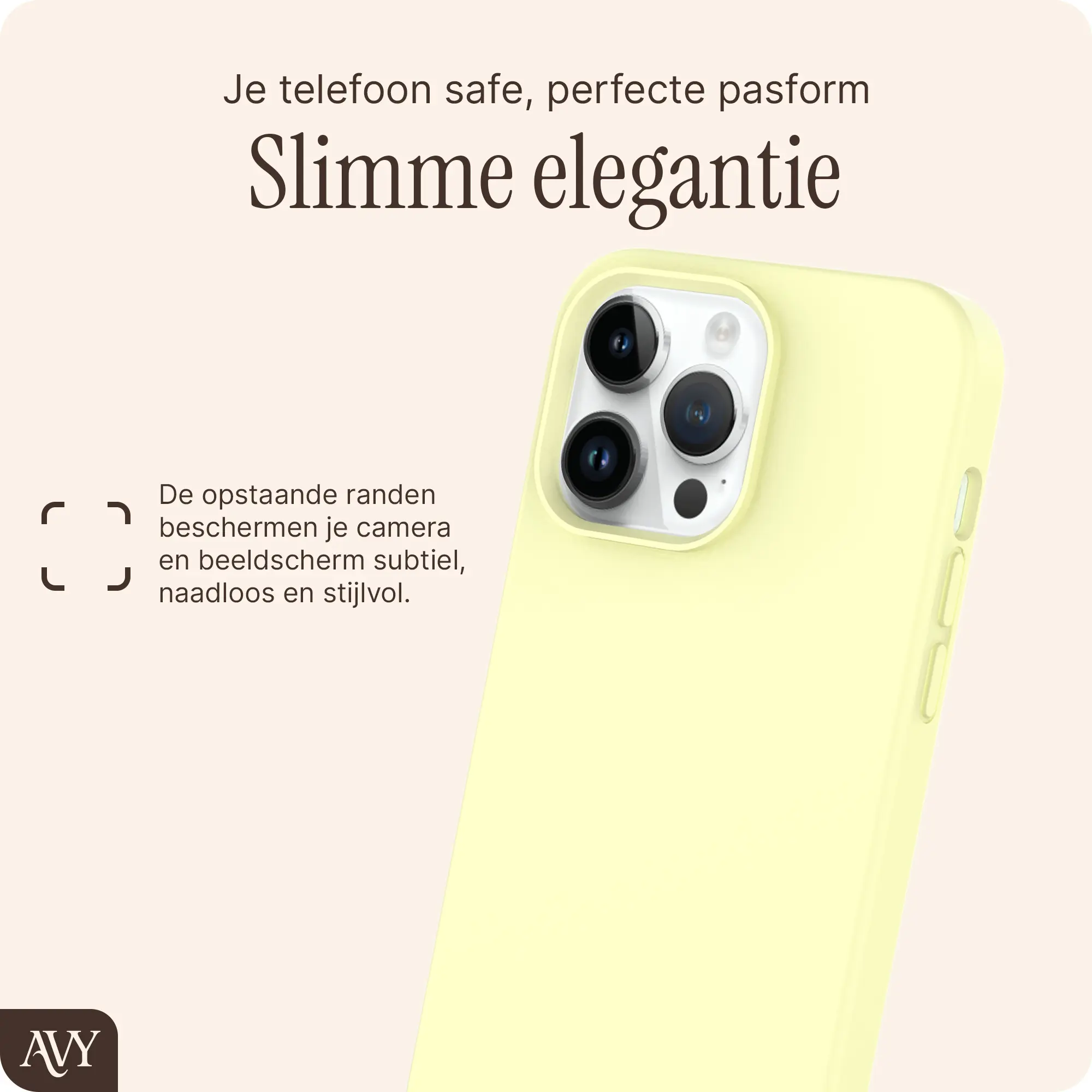 AVY Apple iPhone 13 Pro Hoesje Liquid Silicone met MagSafe Butter Yellow afbeelding 9